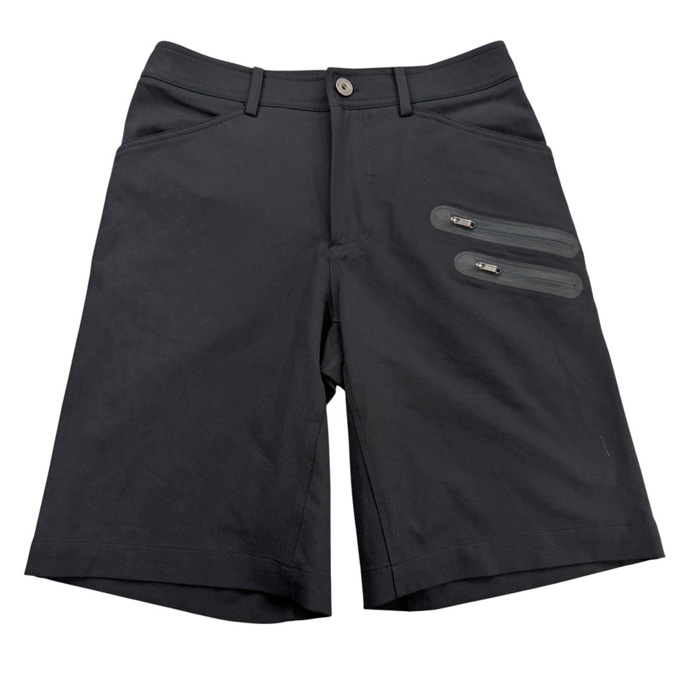 Lululemon Shorts Mens 30 Black Cargo Nylon Spandex Stretch Pockets Cadence 9"